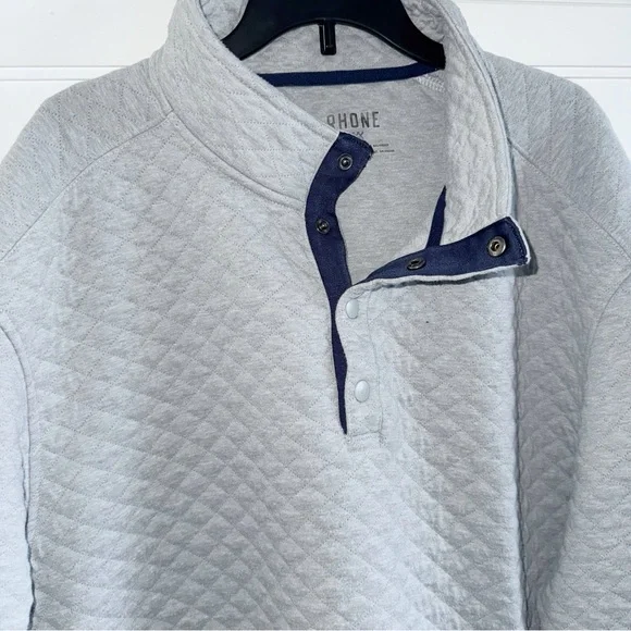 RHONE Gramercy Gray 1/4 Placket Pullover Sz 2XL Sweater Quilted Preppy Classic - Picture 6 of 16